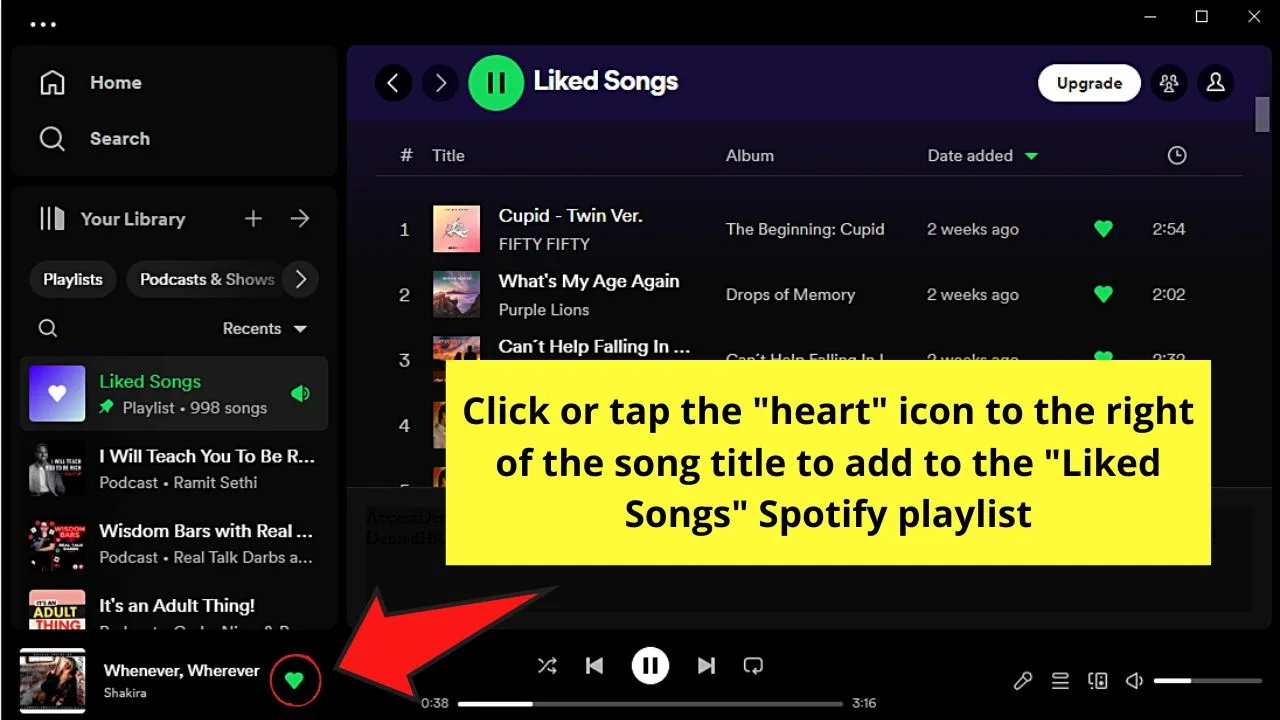 How to Add Songs to the Liked Songs Spotify Playlist