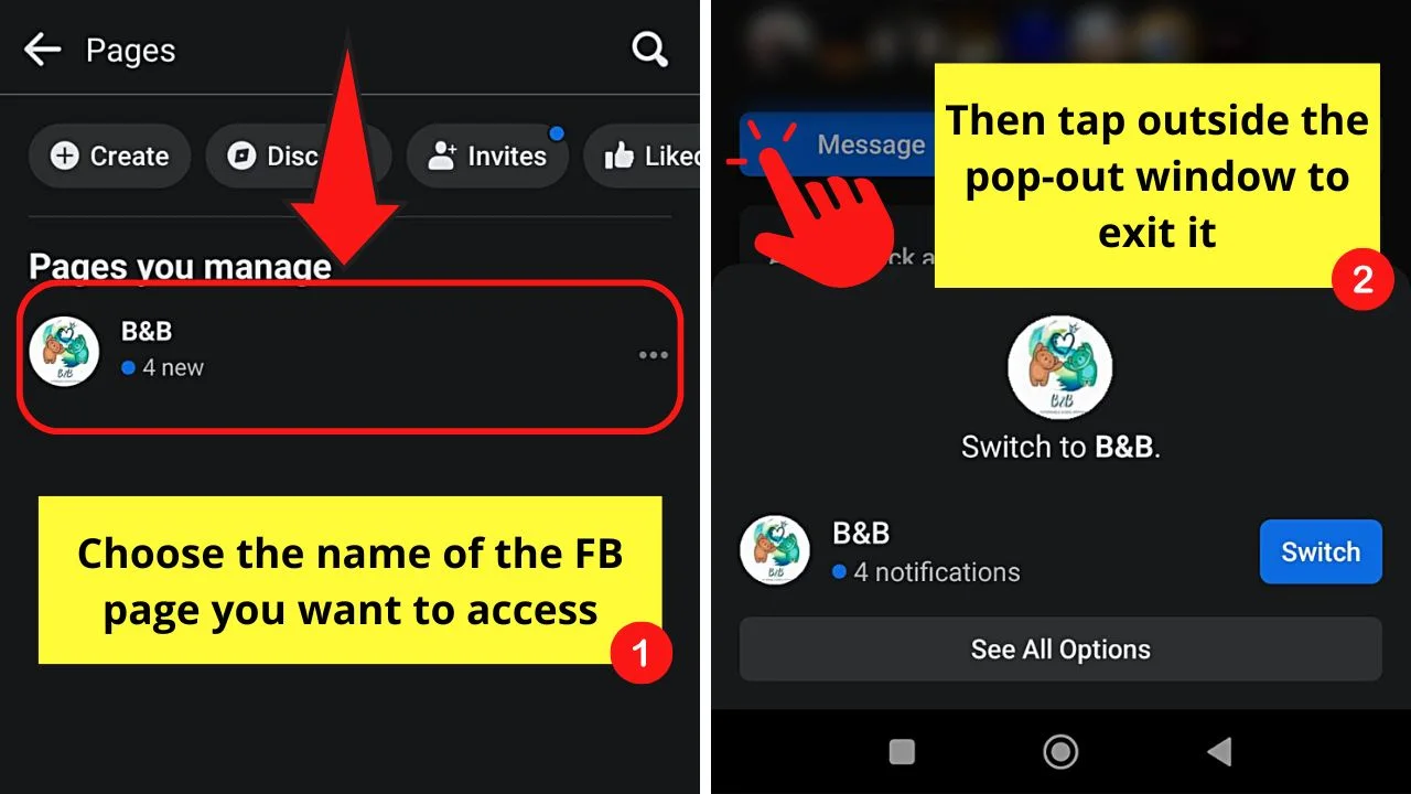 How to Find Drafts on Facebook Pages (Android) Step 3