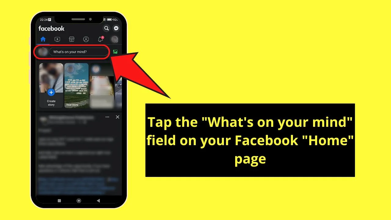 How to Find Drafts on Facebook Profile (Android) Step 1