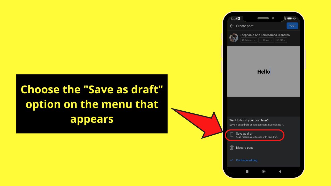How to Find Drafts on Facebook Profile (Android) Step 4