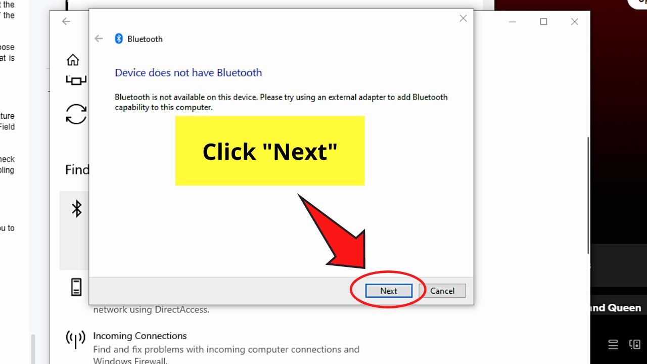 Open Bluetooth Troubleshooter to Fix Bluetooth Devices Not Showing in Device Manager Step 5