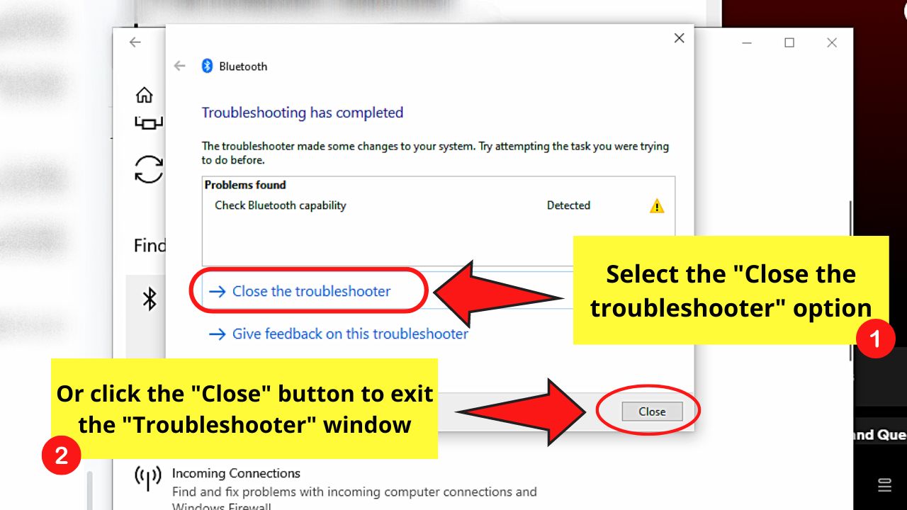 Open Bluetooth Troubleshooter to Fix Bluetooth Devices Not Showing in Device Manager Step 6