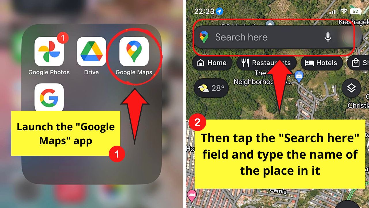 Searching Google Maps to Use Offline Without Internet on the iPhone Step 1