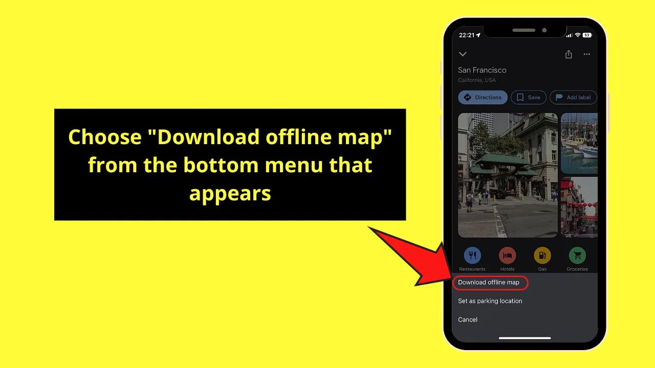 Searching Google Maps to Use Offline Without Internet on the iPhone Step 3