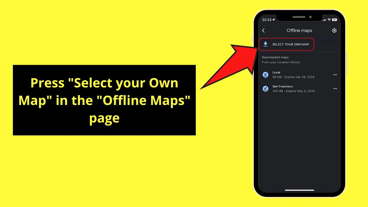 Selecting Own Google Maps to Use Offline Without Internet on the iPhone Step 3