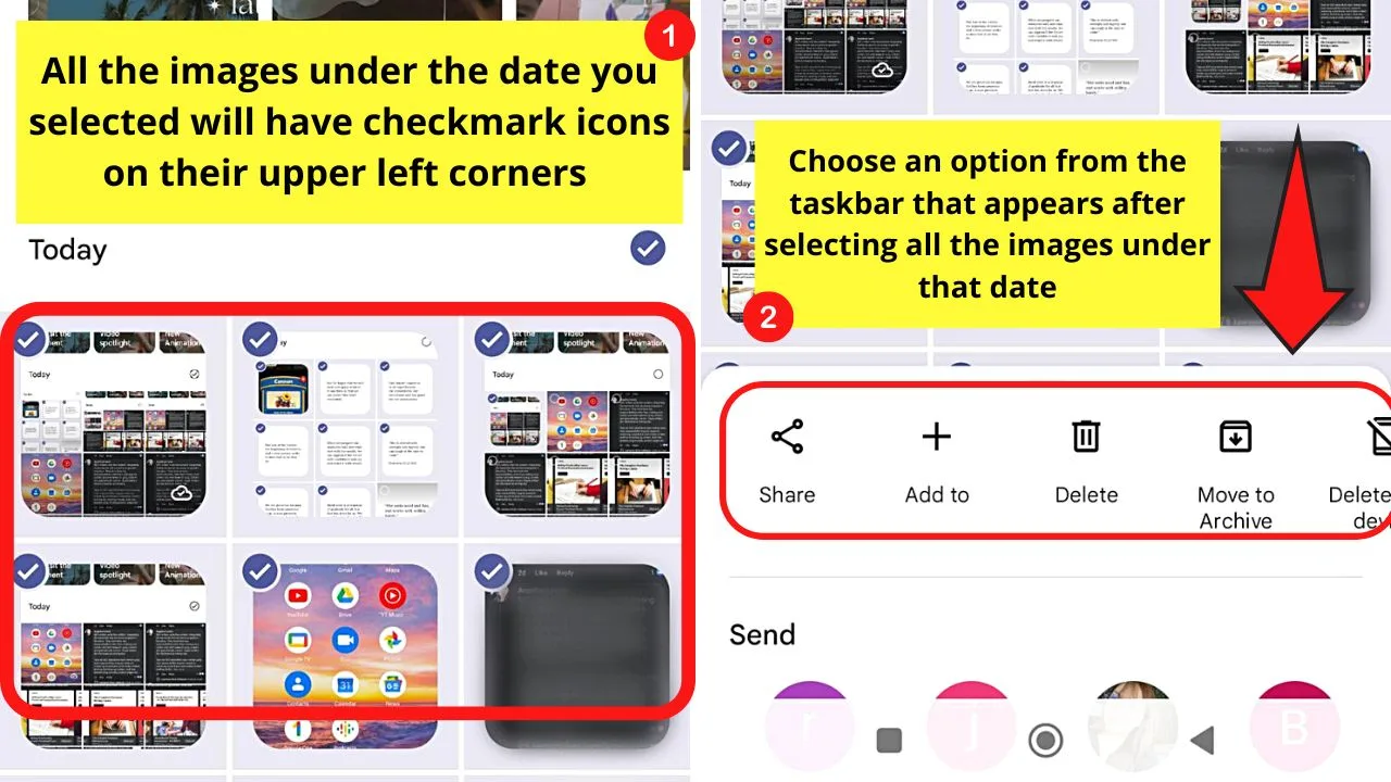 Selecting a Particular Date to Select All Photos in Google Photos on Android Step 2