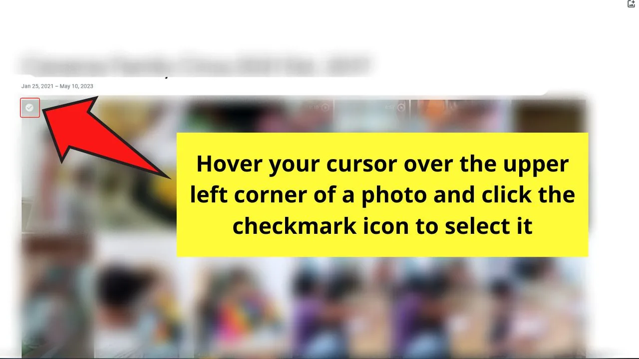 Selecting an Album to Select All Photos in Google Photos on PC Step 3