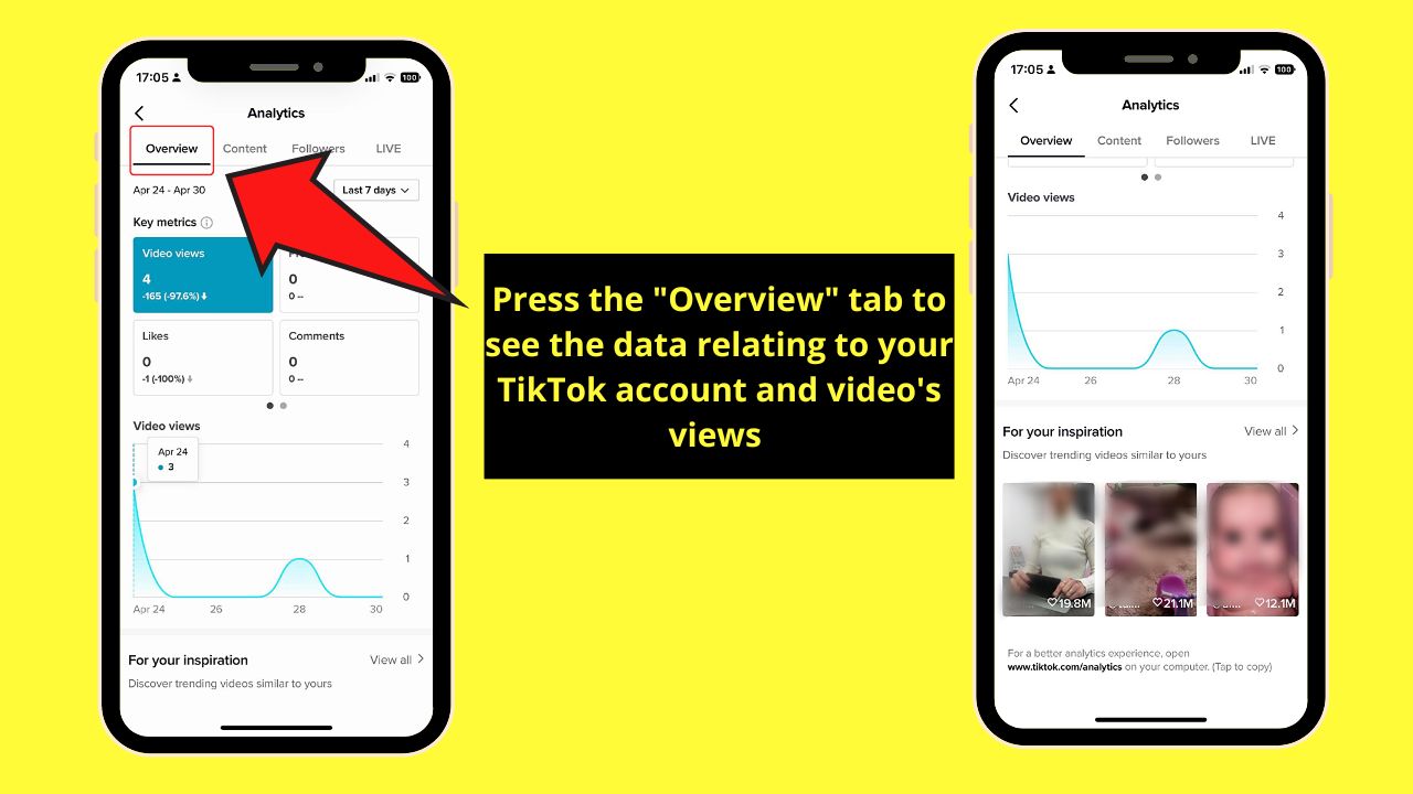 Visiting TikTok’s “Analytics” Page To See Who Sees Your TikToks Step 4
