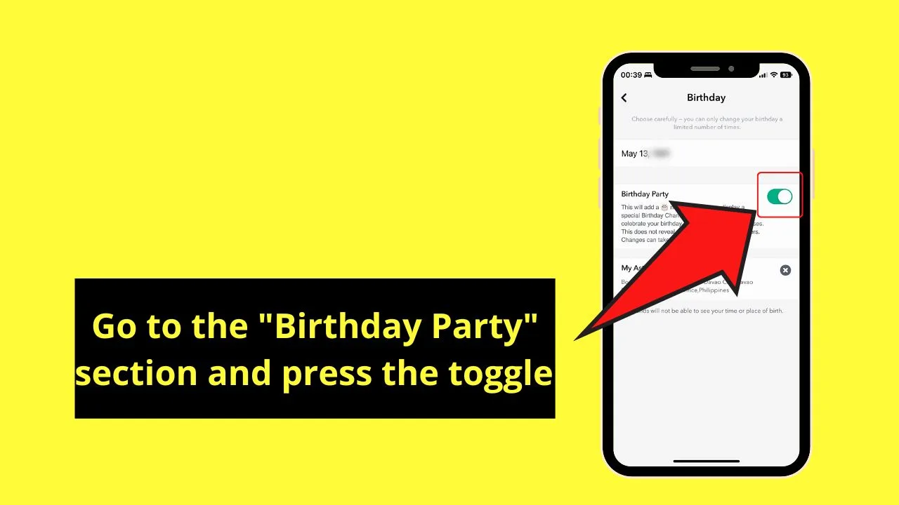 How to Activate Birthday Party on Snapchat Step 4
