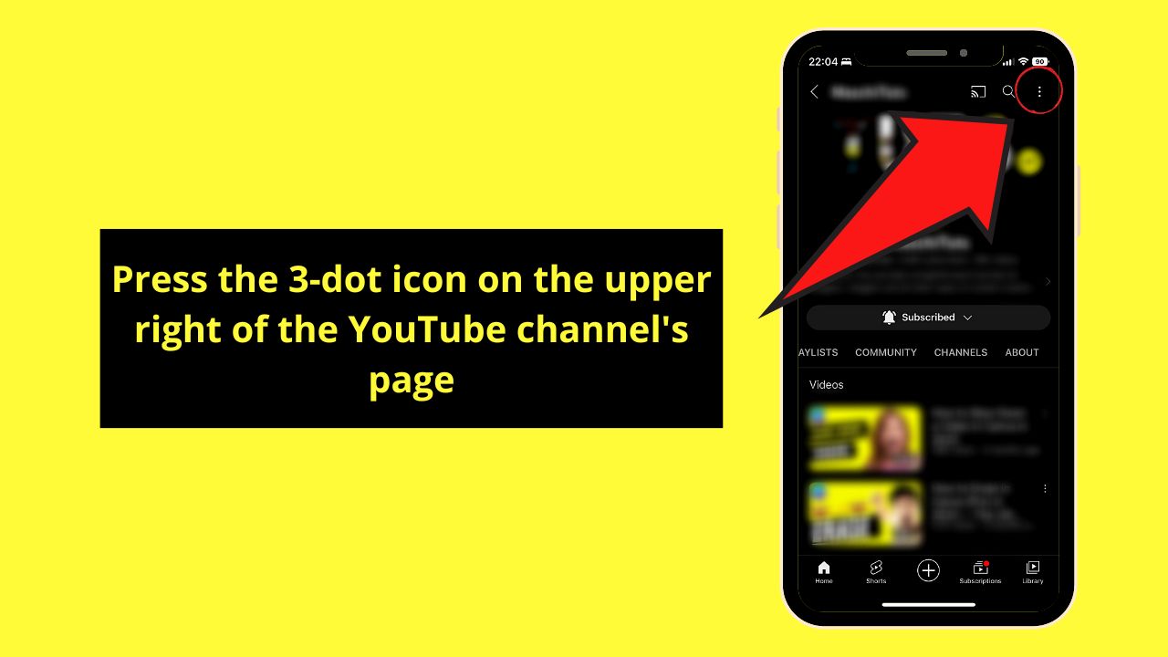 Blocking a Channel on YouTube by Blocking the User (YouTube Mobile) Step 3
