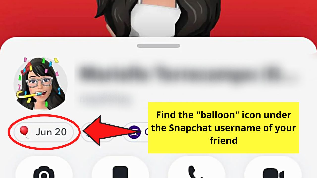 Find the Balloon Icon in the SnapChat User’s Profile to Find Birthdays on Snapchat Step 3
