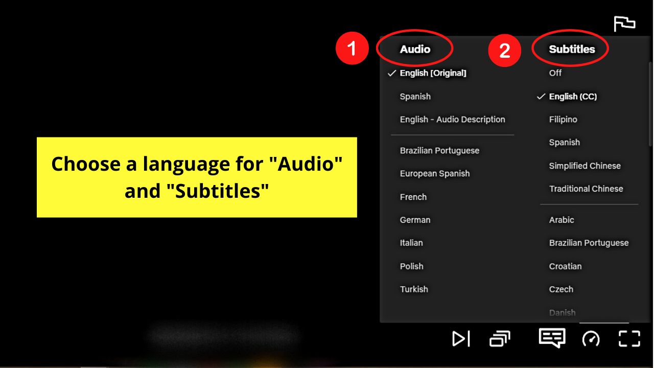 How to Change the Audio and Subtitle Language on Netflix (Desktop) Step 2