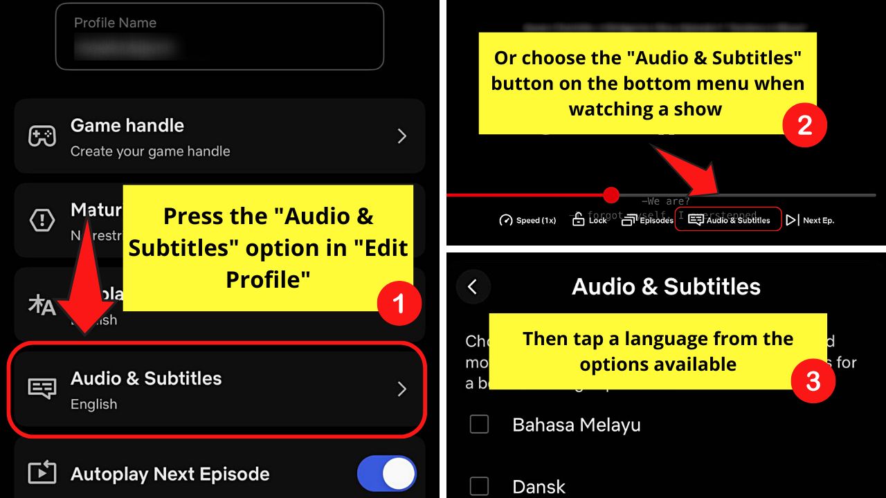How to Change the Audio and Subtitle Language on Netflix (Mobile) Step 1