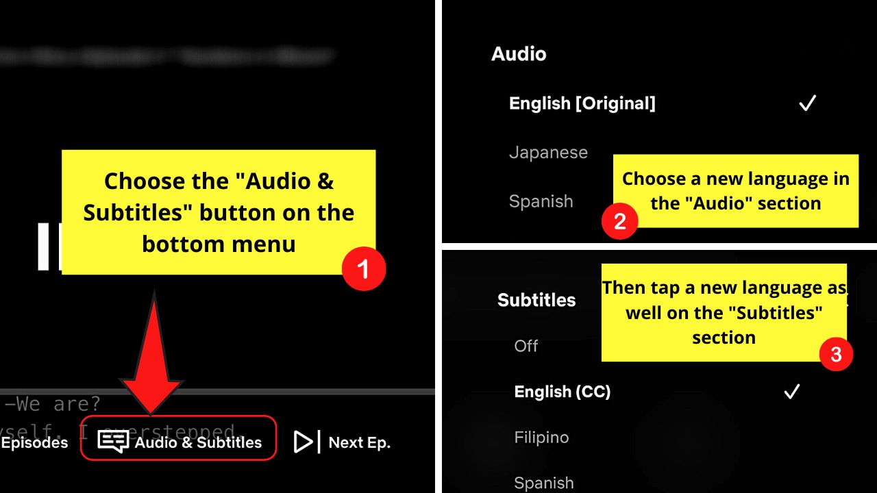How to Change the Audio and Subtitle Language on Netflix (Mobile) Step 4