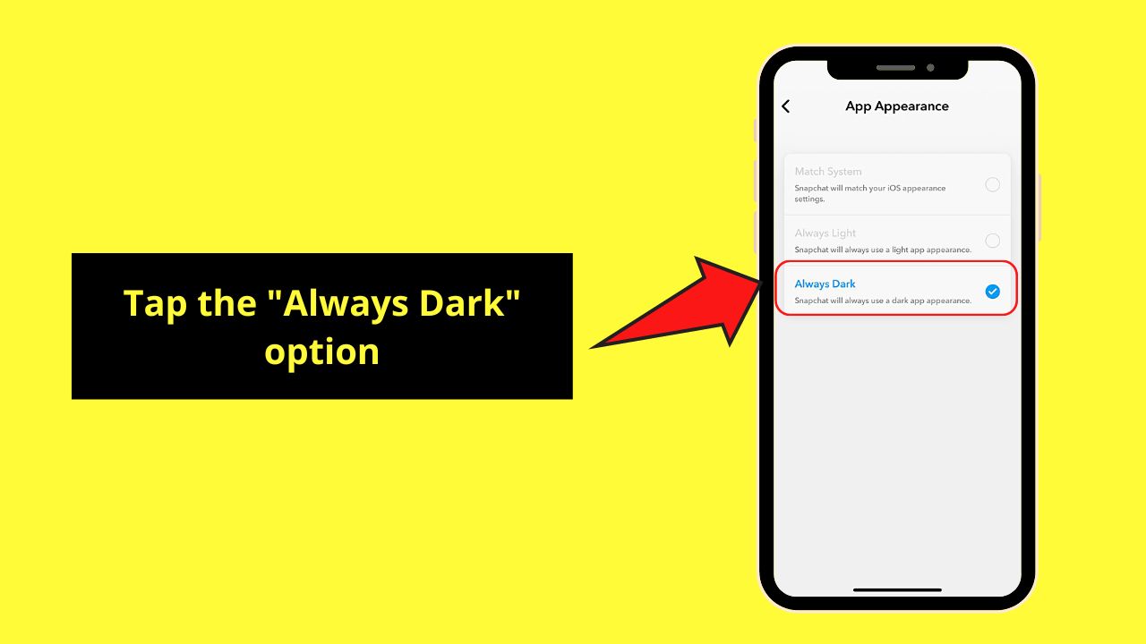 How to Get Dark Mode on Snapchat (iPhone) Step 4