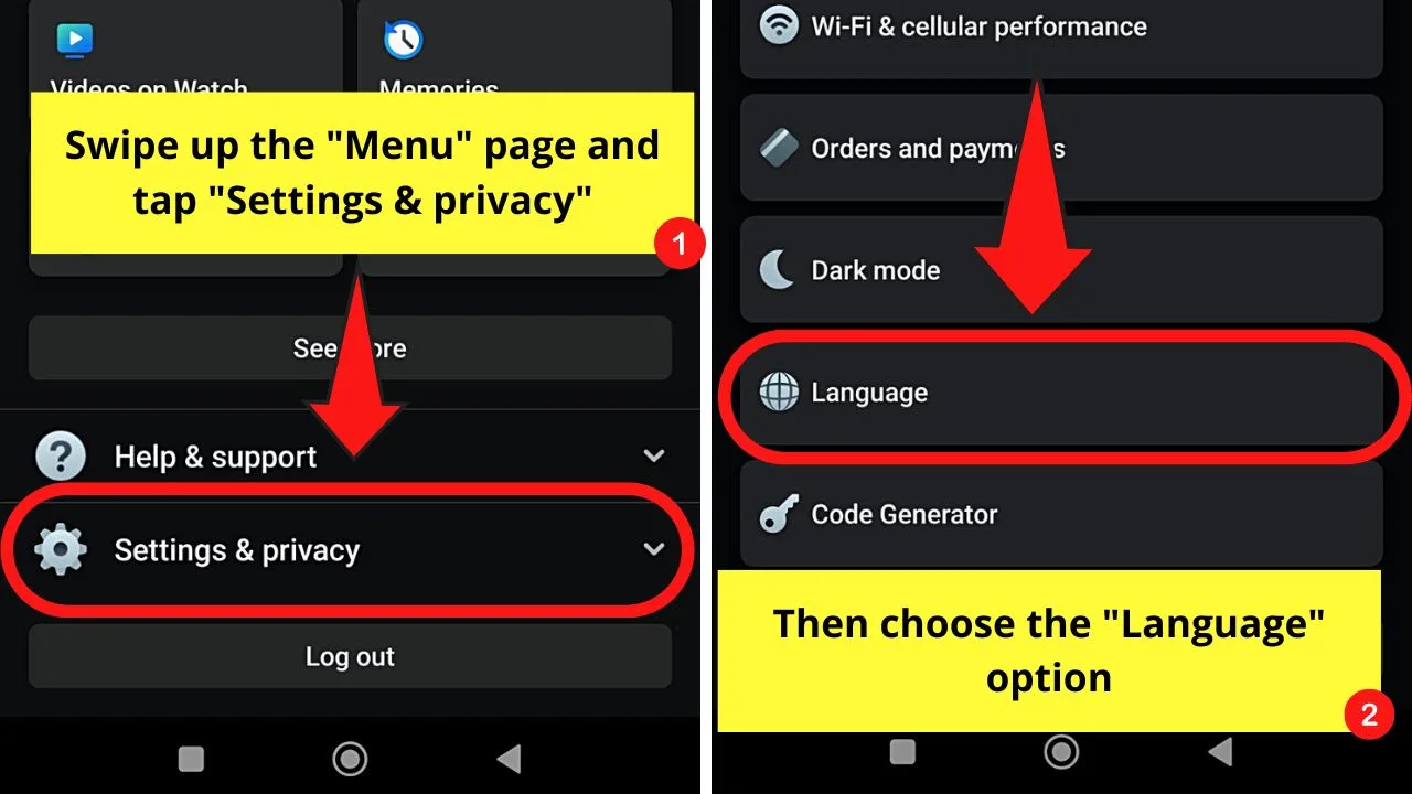 Shortcut Method for Changing the Language on Facebook (Android)