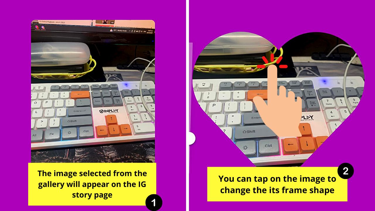 Changing the Background Color on Instagram Story Without Covering the Image Step 11