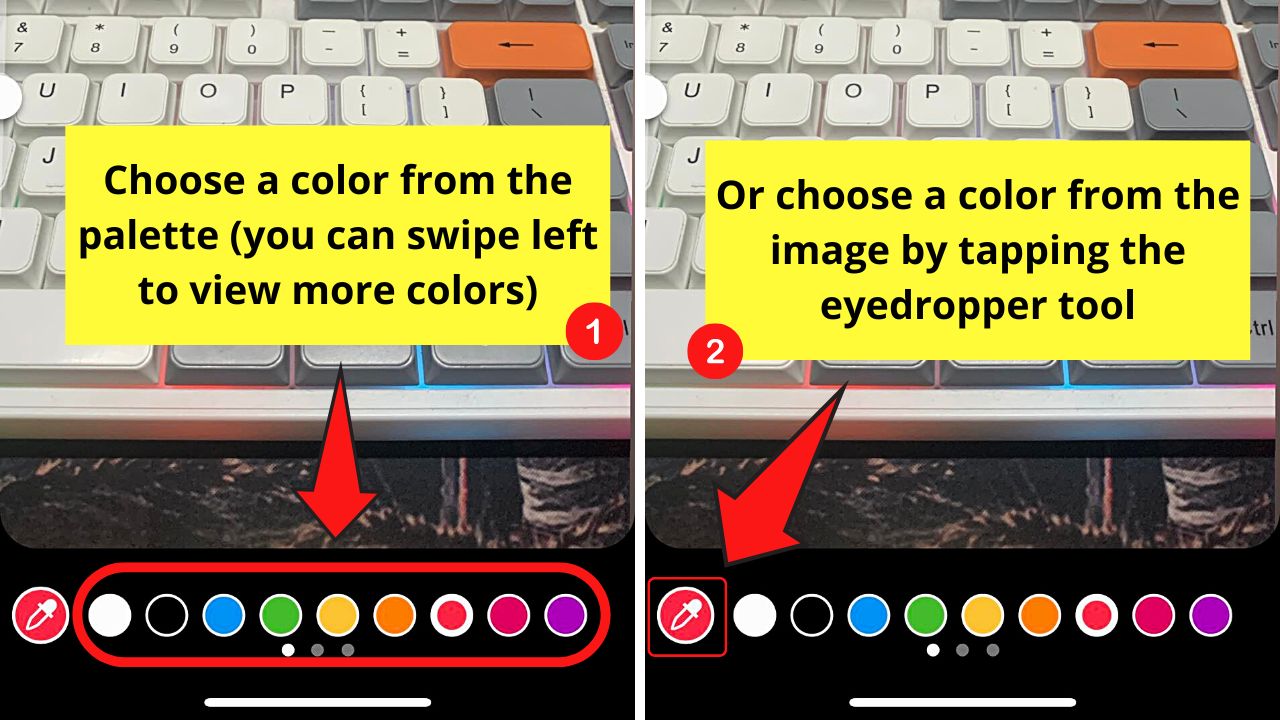 Choosing a Solid Color to Change the Background Color on an Instagram Story Step 5