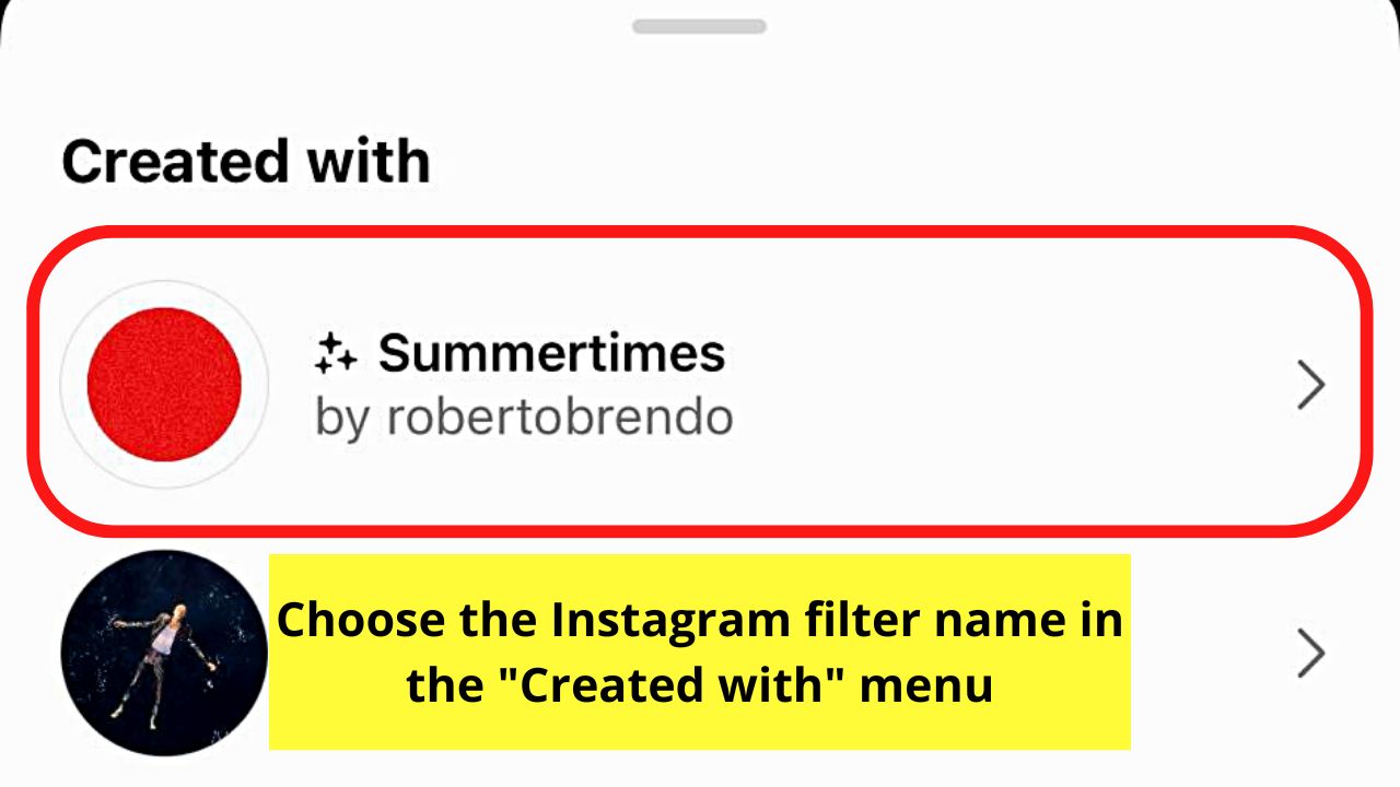 Finding Instagram Filters by Borrowing the Filter from Your IG Friends Step 3