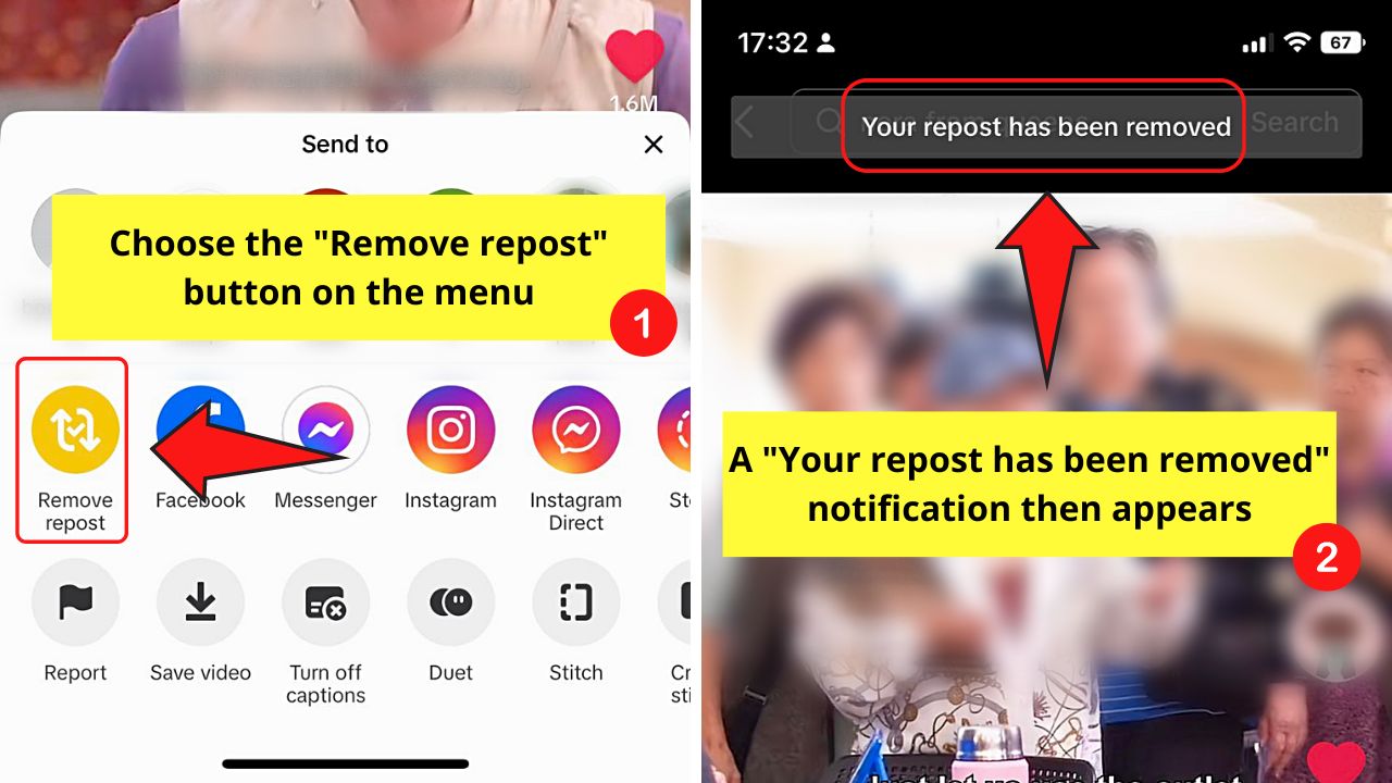 How to Delete Repost on TikTok (Android or iPhone) Step 5
