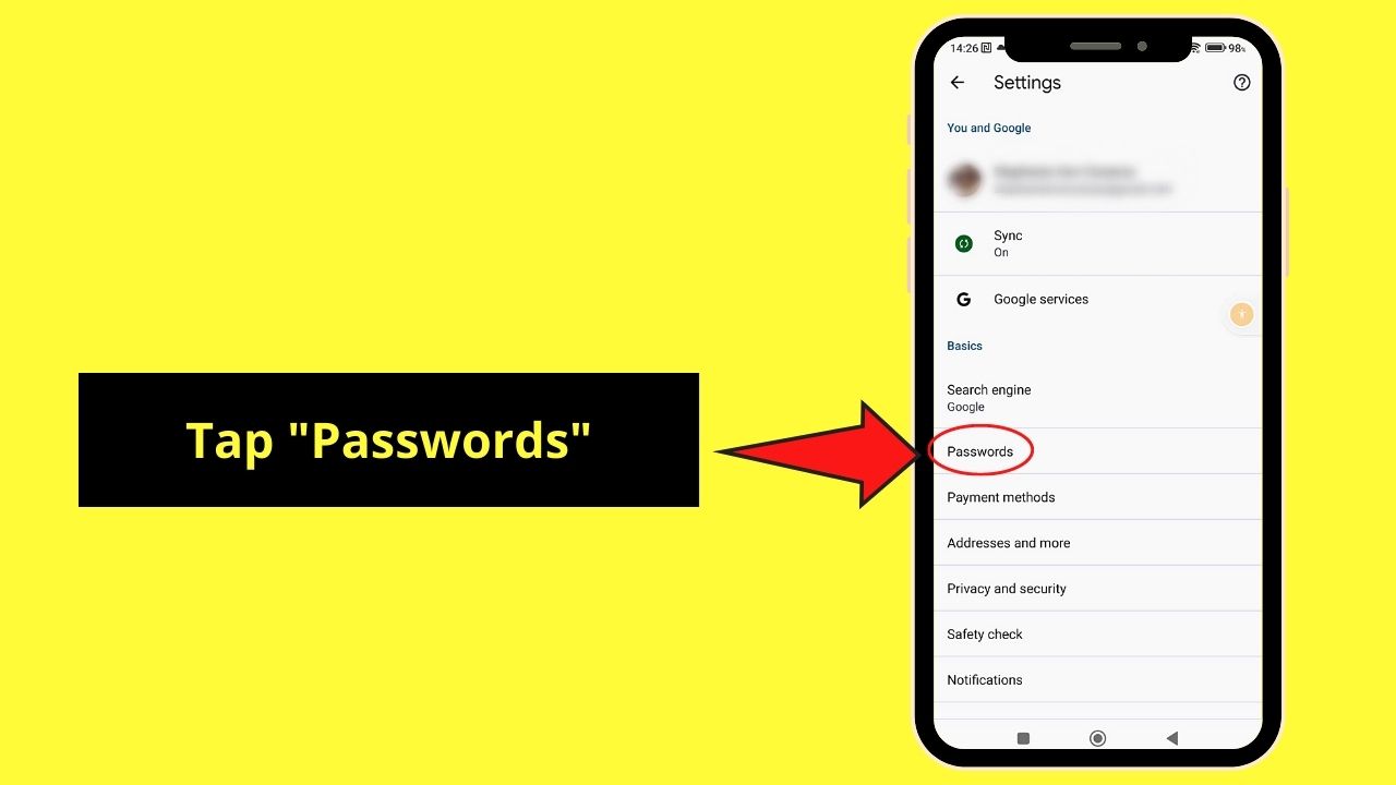 How to View Your Google Chrome Saved Passwords (Android) Step 3