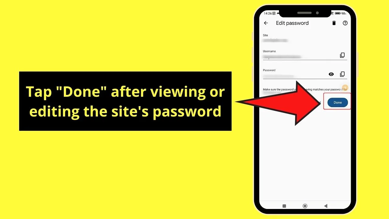How to View Your Google Chrome Saved Passwords (Android) Step 7