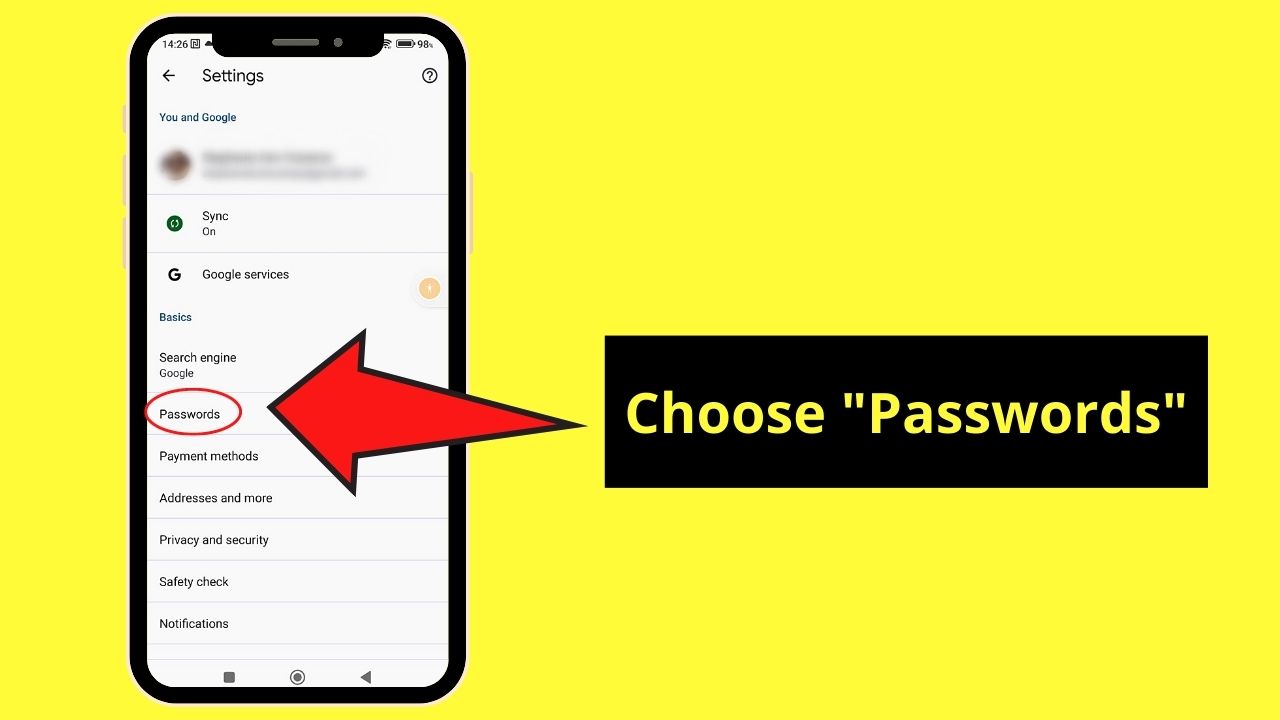 Manually Adding Passwords on Google Chrome (Android) Step 3