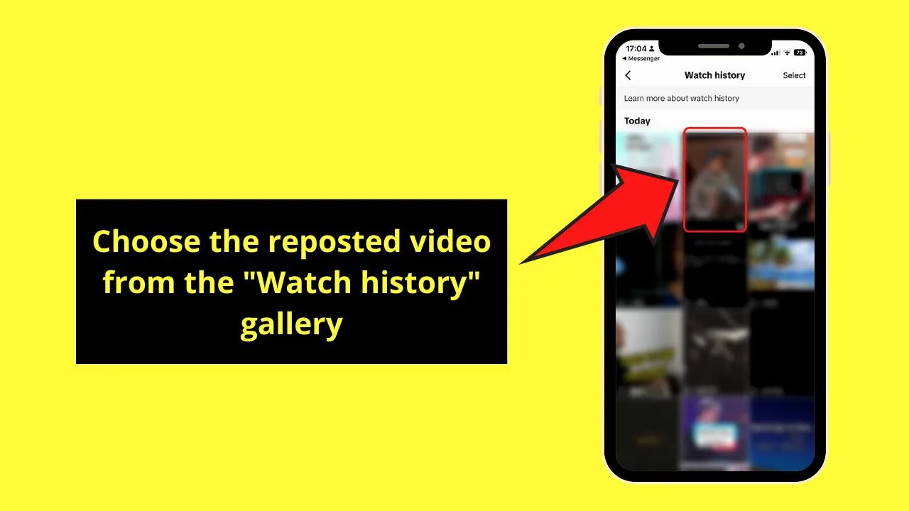 Opening TikTok Watch History (Android or iPhone) Step 6