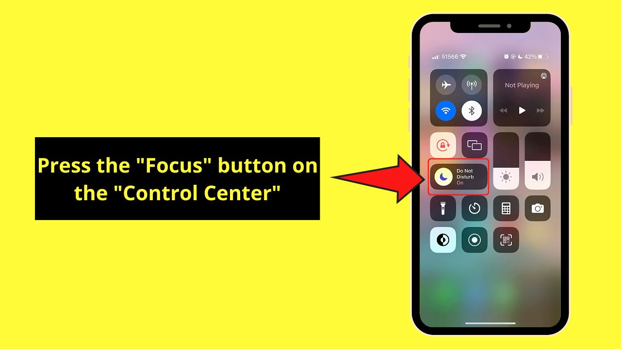 Turning Off Do Not Disturb on the iPhone Through the Control Center (Newer iOS) Step 2