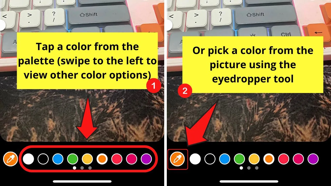 Using a Translucent Background Color on an Instagram Story Step 5