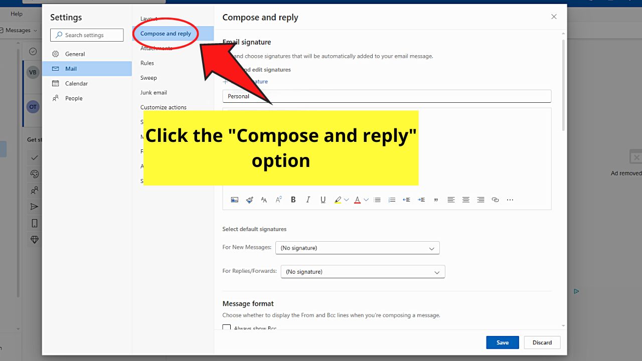 Adding Picture to Signature in Microsoft Outlook Step 2