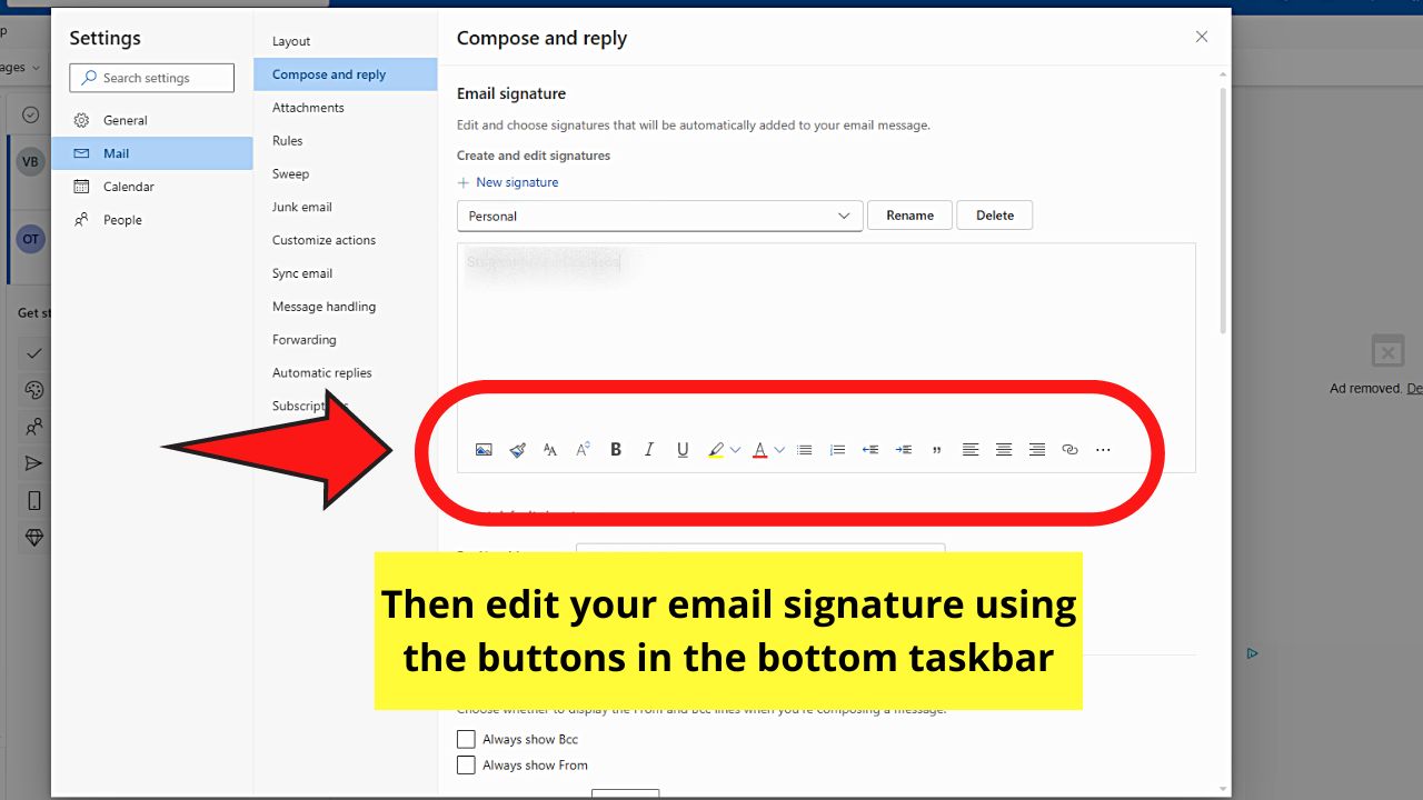 How to Change the Signature in Microsoft Outlook (Desktop or Web Version) Step 6
