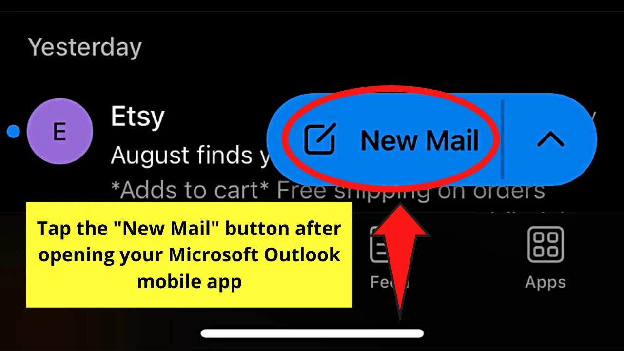 How to Use Emojis in Microsoft Outlook (Mobile) Step 1