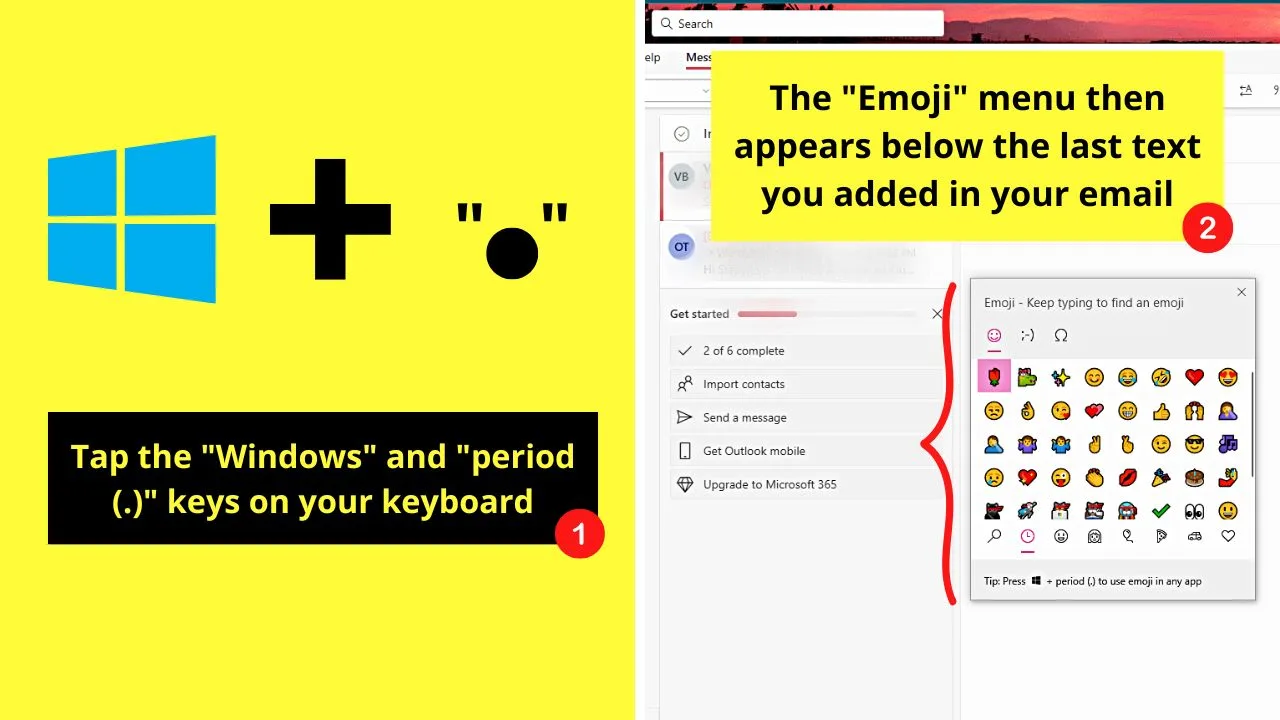 How to Use Emojis in Microsoft Outlook (Website or Desktop) Step 3