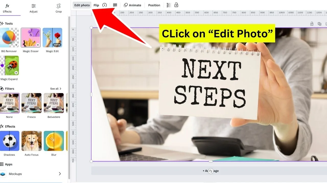 How to Remove Text from an Image in Canva Step 2