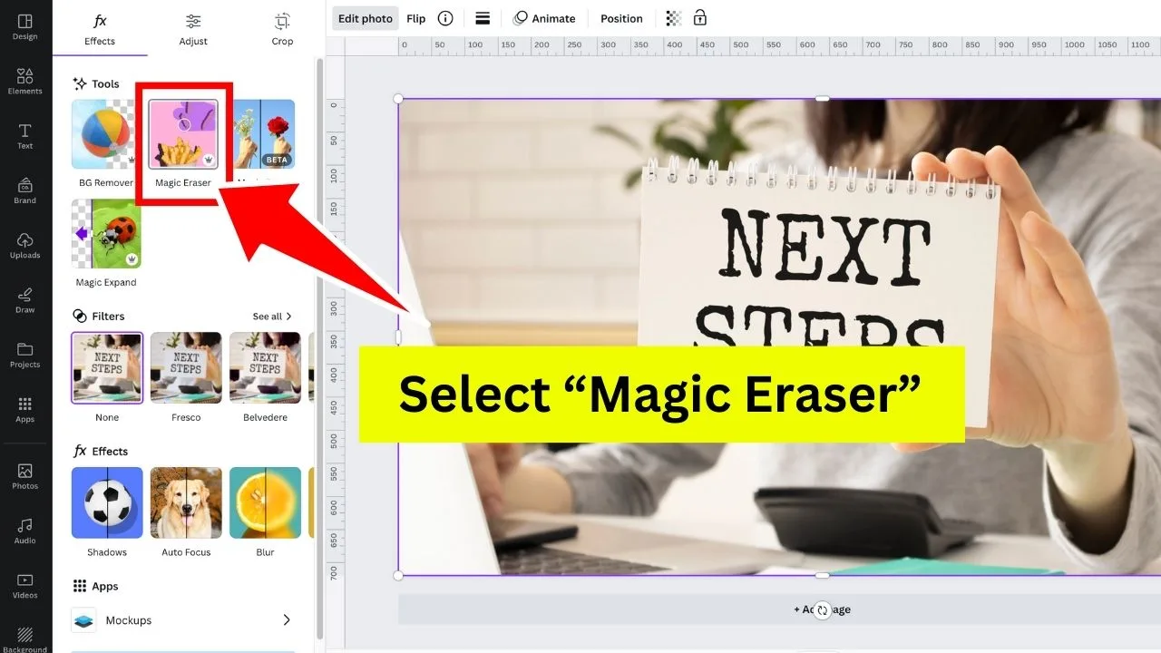 How to Remove Text from an Image in Canva Step 3