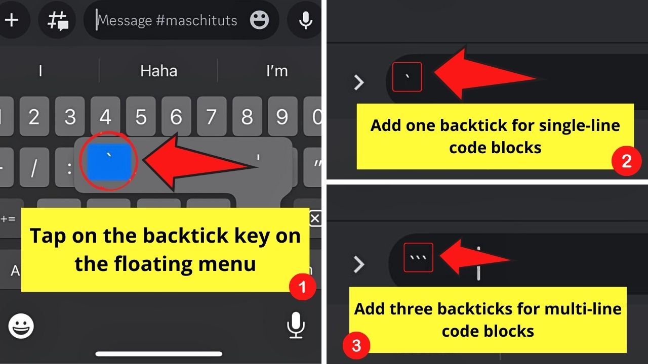 How to Use Discord Code Blocks (Mobile) Step 3