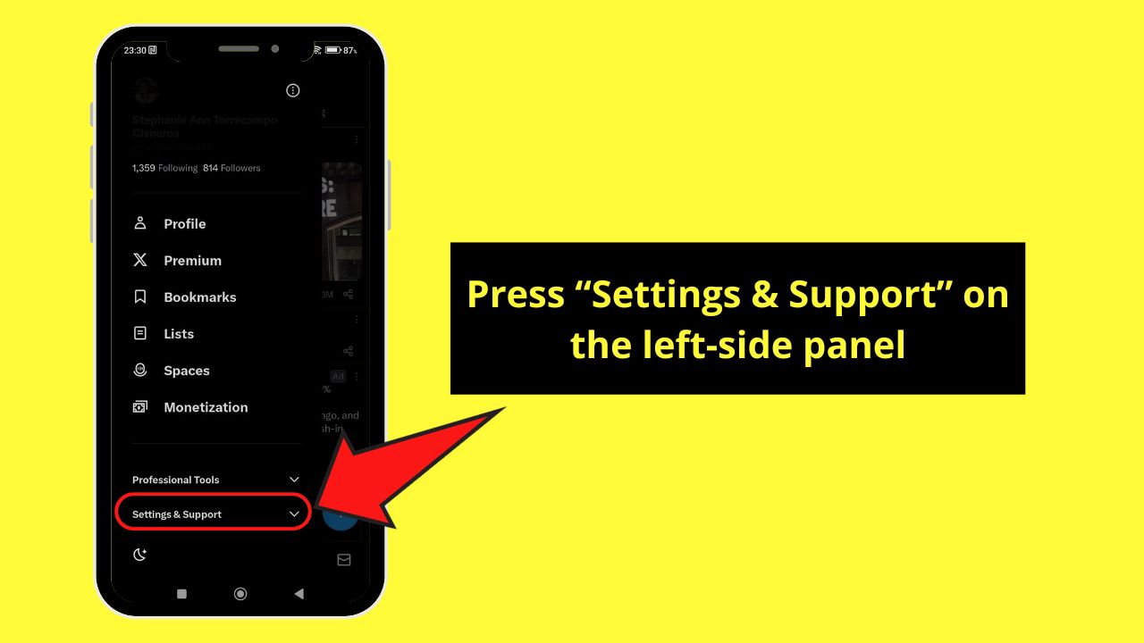 How To Turn Off X (Twitter) Sensitive Content Setting on Android Step 2