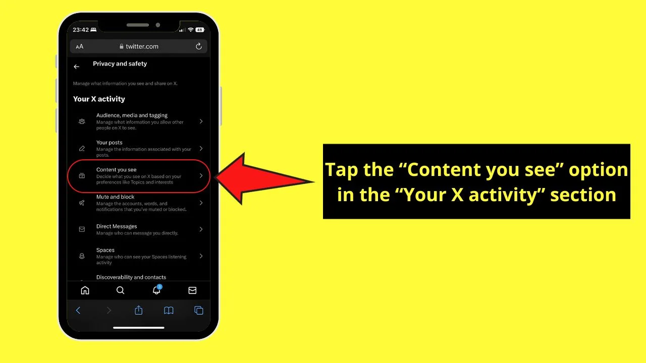 How To Turn Off X (Twitter) Sensitive Content Setting on iPhone Step 6