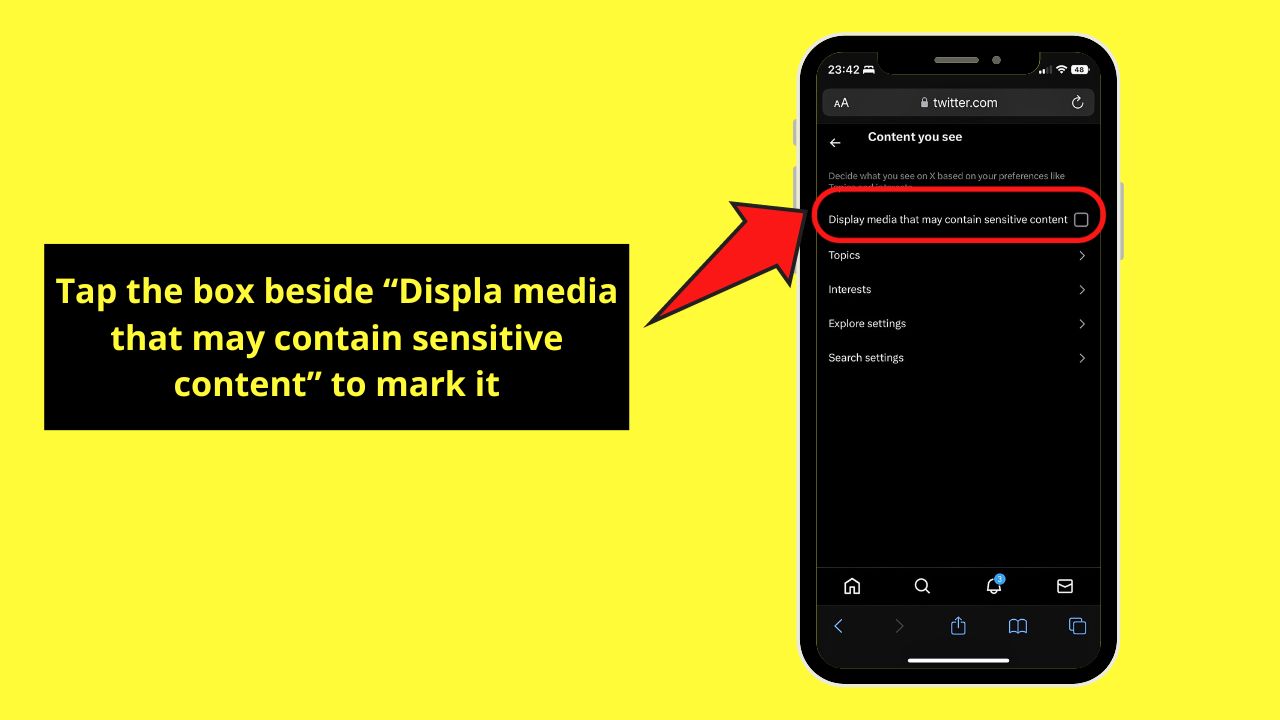 How To Turn Off X (Twitter) Sensitive Content Setting on iPhone Step 7