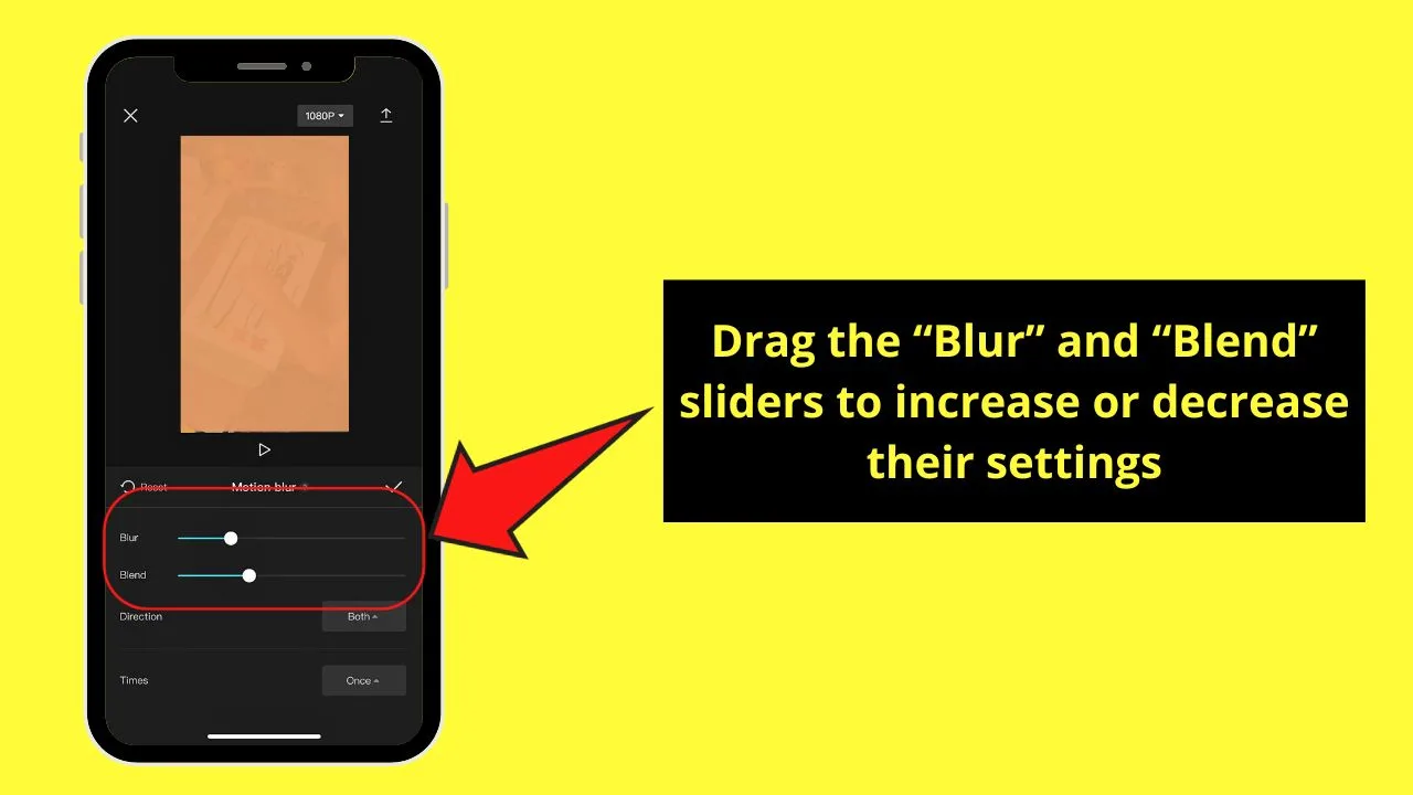 How to Add Motion Blur on Capcut Mobile Step 3
