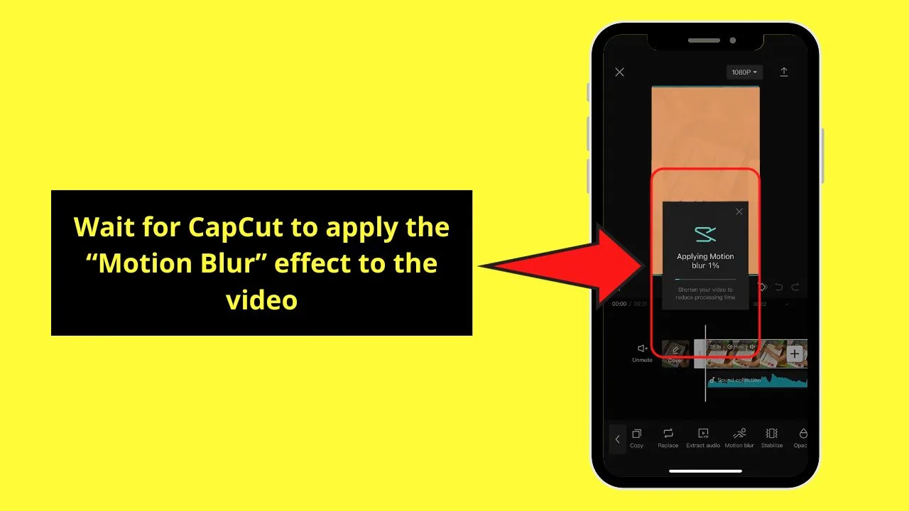 How to Add Motion Blur on Capcut Mobile Step 6