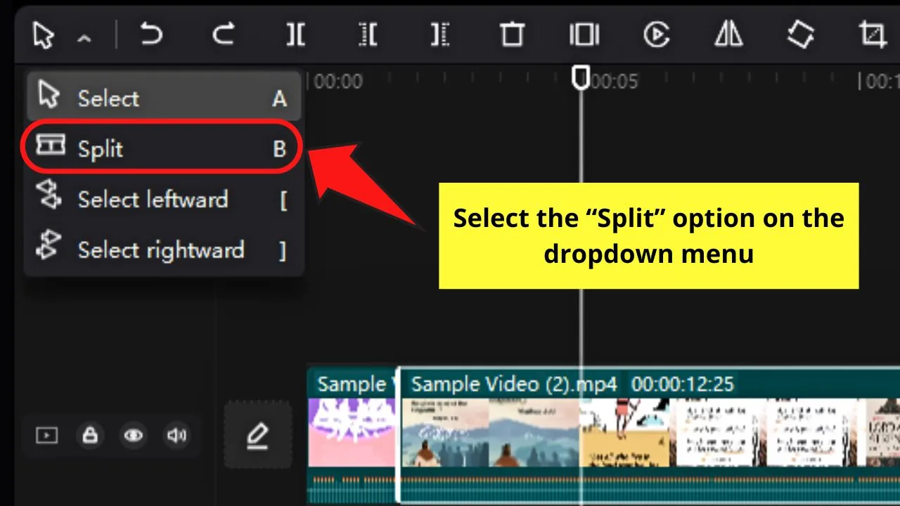 How to Cut on CapCut Mac Using Split Mode Step 2