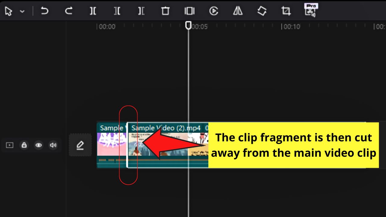How to Cut on CapCut Mac Using the Keyboard Shortcut Step 2