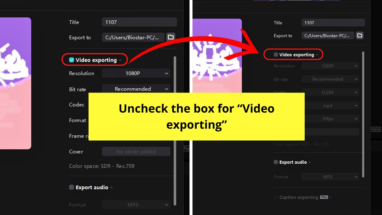 How to Export Audio Without the Video on CapCut PC Step 2
