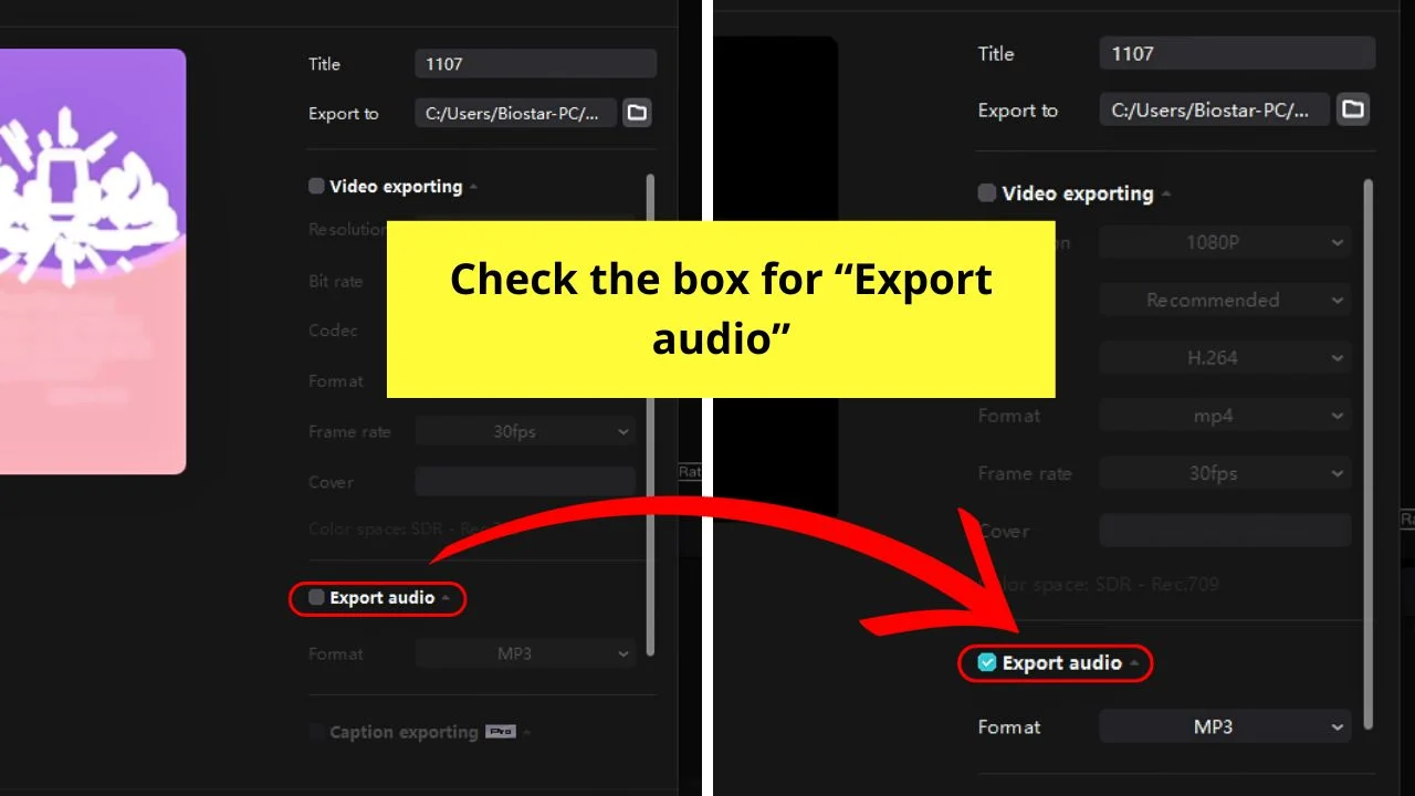 How to Export Audio Without the Video on CapCut PC Step 3