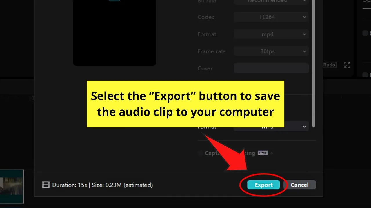 How to Export Audio Without the Video on CapCut PC Step 5