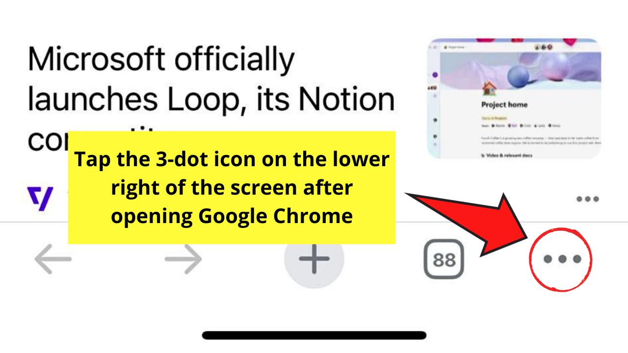 How to Move the Address Bar to the Bottom in Google Chrome Step 1