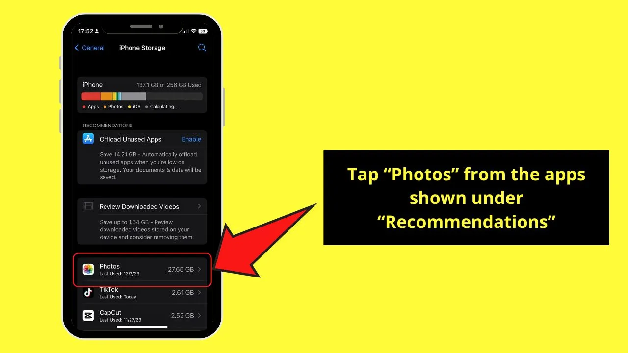 How to Find the Largest Videos on Your iPhone Step 4