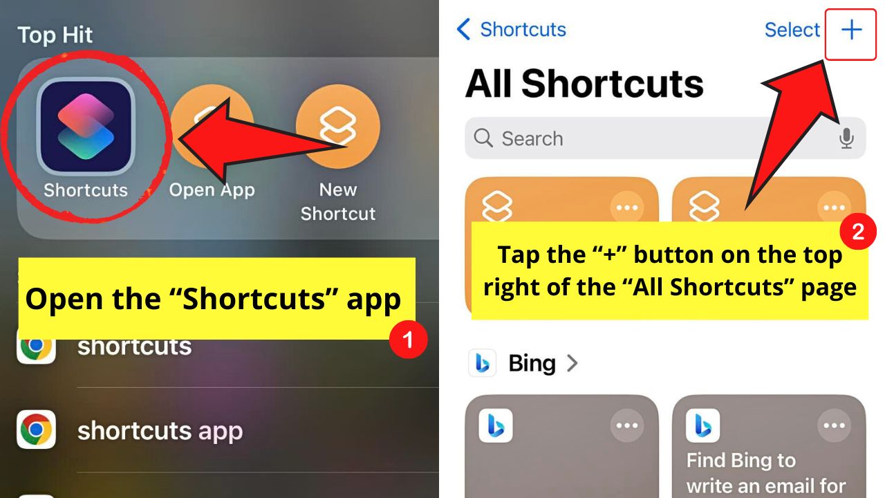 How to Unzip Files on the iPhone Using the Shortcuts App Step 1